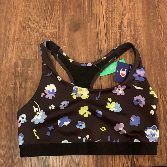 Champion Cropped Tank & Capri Leggings 2-Piece Set Floral Large New - Picture 4 of 16